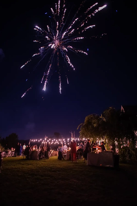 fireworks overhead at the end of the reception A ​Sauvie Island Wedding from Photographer ​Robert Knapp 