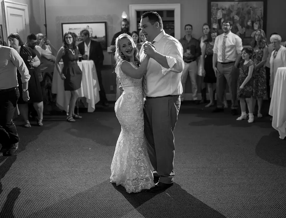 ​McMenamins Grand Lodge Weddings 
from Robert Knapp Photographer bride and groom share a first dance McMenamins Grand Lodge Weddings 
