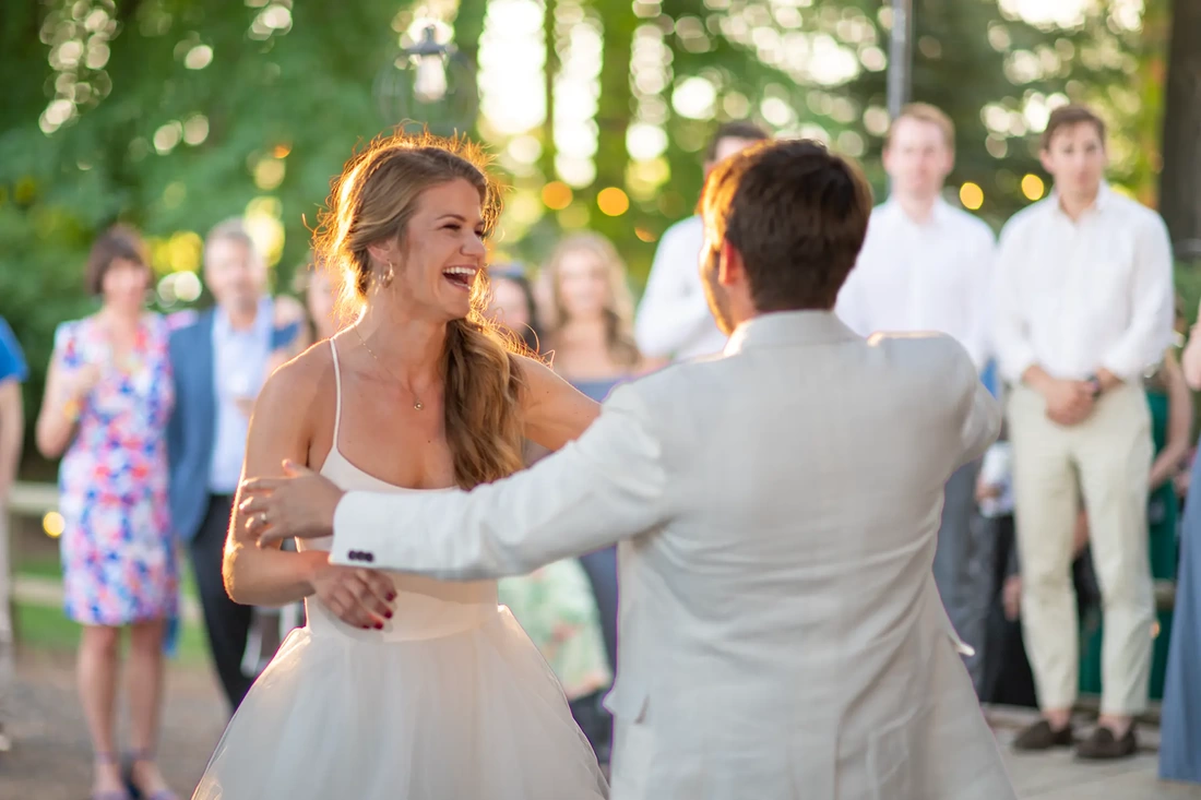 first dance in the sunset light Millers Farm Weddings, Photography from Modern Art Photograph