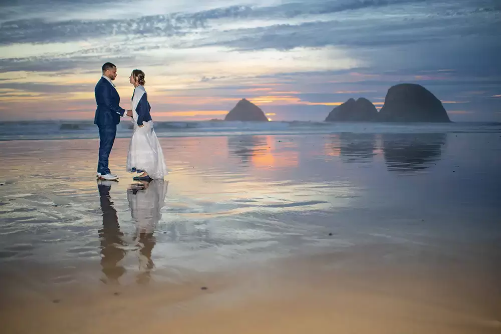 Wedding Photographers Near Me | Modern Art Photograph
Wedding Photography
from Oceanside, Oregon Bride and groom on the beach at sunset