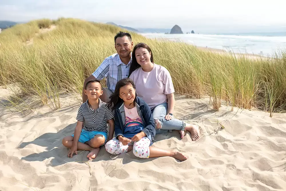 Together on the beach and smiles Portland ​Family Photographer Robert Knapp - Book Today!​Family Photographer Robert Knapp in Portland - Book Today!