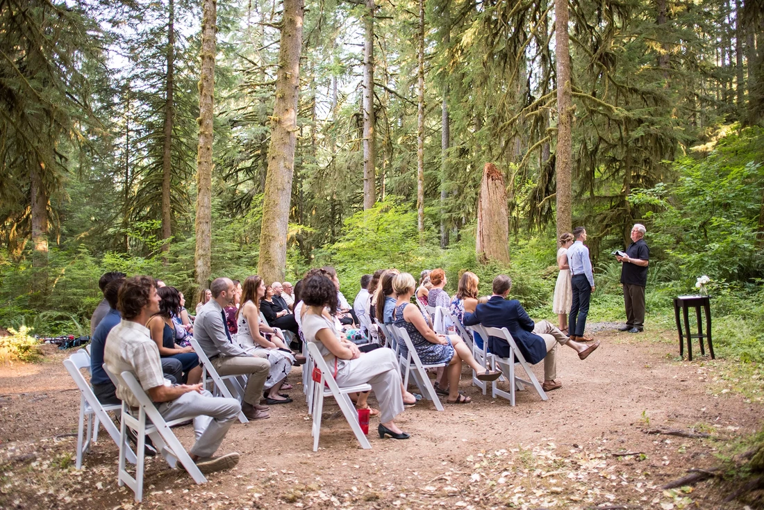 Silver Falls Weddings offer ceremonies in this beautiful old growth clearing that is private, quiet and serene 
