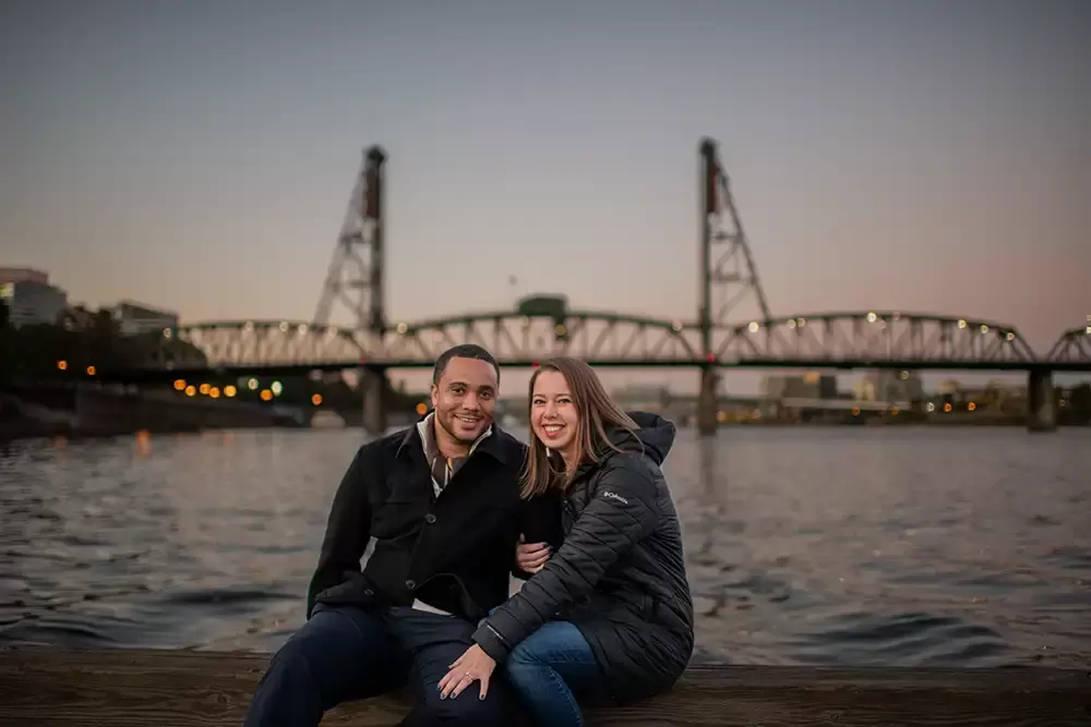 Surprise Proposal Of Marriage  
Followed by Nighttime Engagement Photos