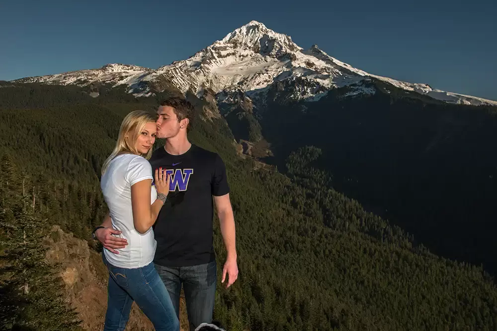 mountain engagement photos in the shadow of a great mountain. Unforgettable Moment - Mountain Engagement Photos 
with
​ Photojournalist Photographer Robert Knapp